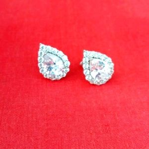 925 Sterling Silver Teardrop Cubic Zirconia.